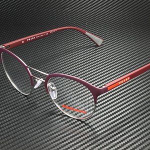 Prada Men's Burgundy Rubber Gunmetal Eyeglasses!